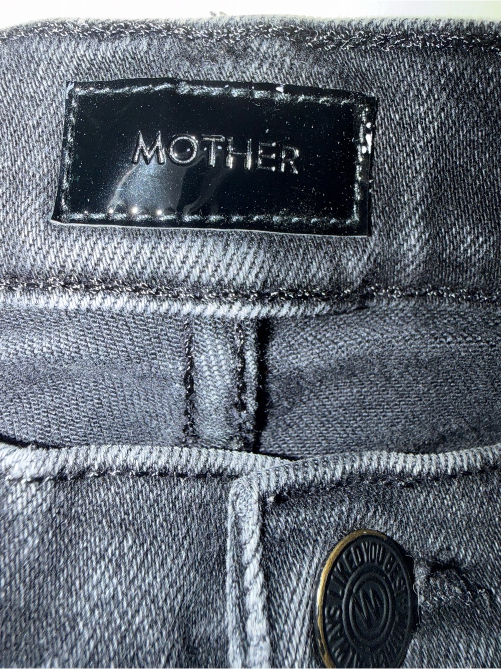 MOTHER Black Washed Wide Leg Jeans - Picture 5 of 7
